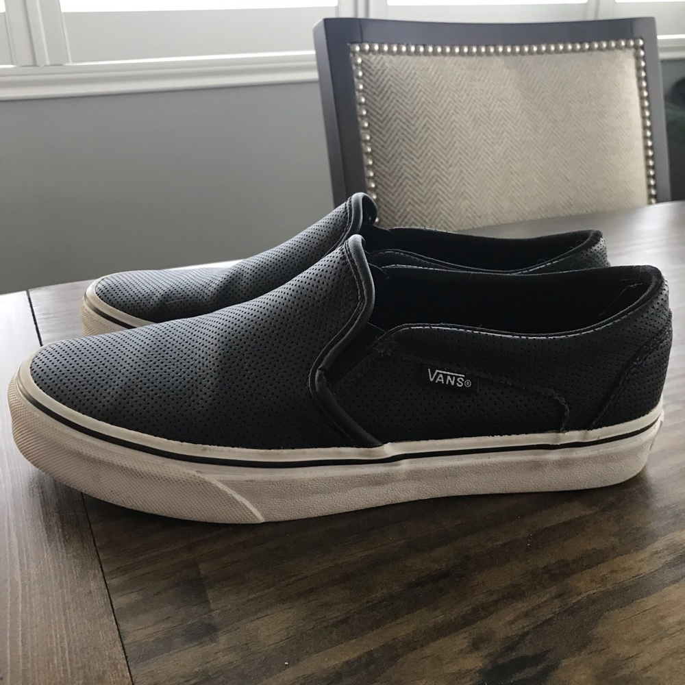 Vans leather slip on